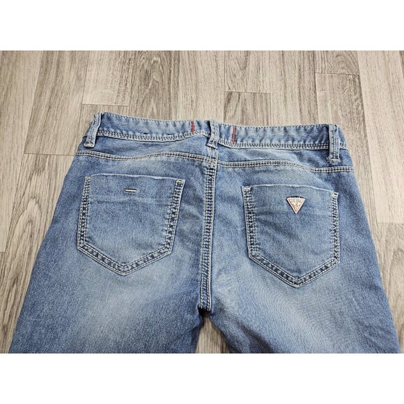 (3/$35) Guess Jeans Womens 25 Light Wash Skinny Stretch Denim Low Rise Pants - Picture 3 of 13